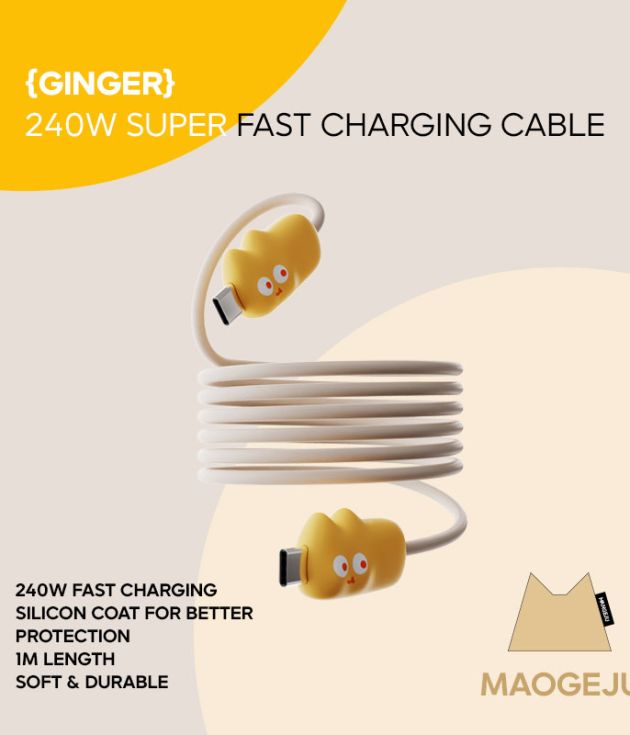 Maogeju USB-C 240W Super Fast Charging Cable – Ginger